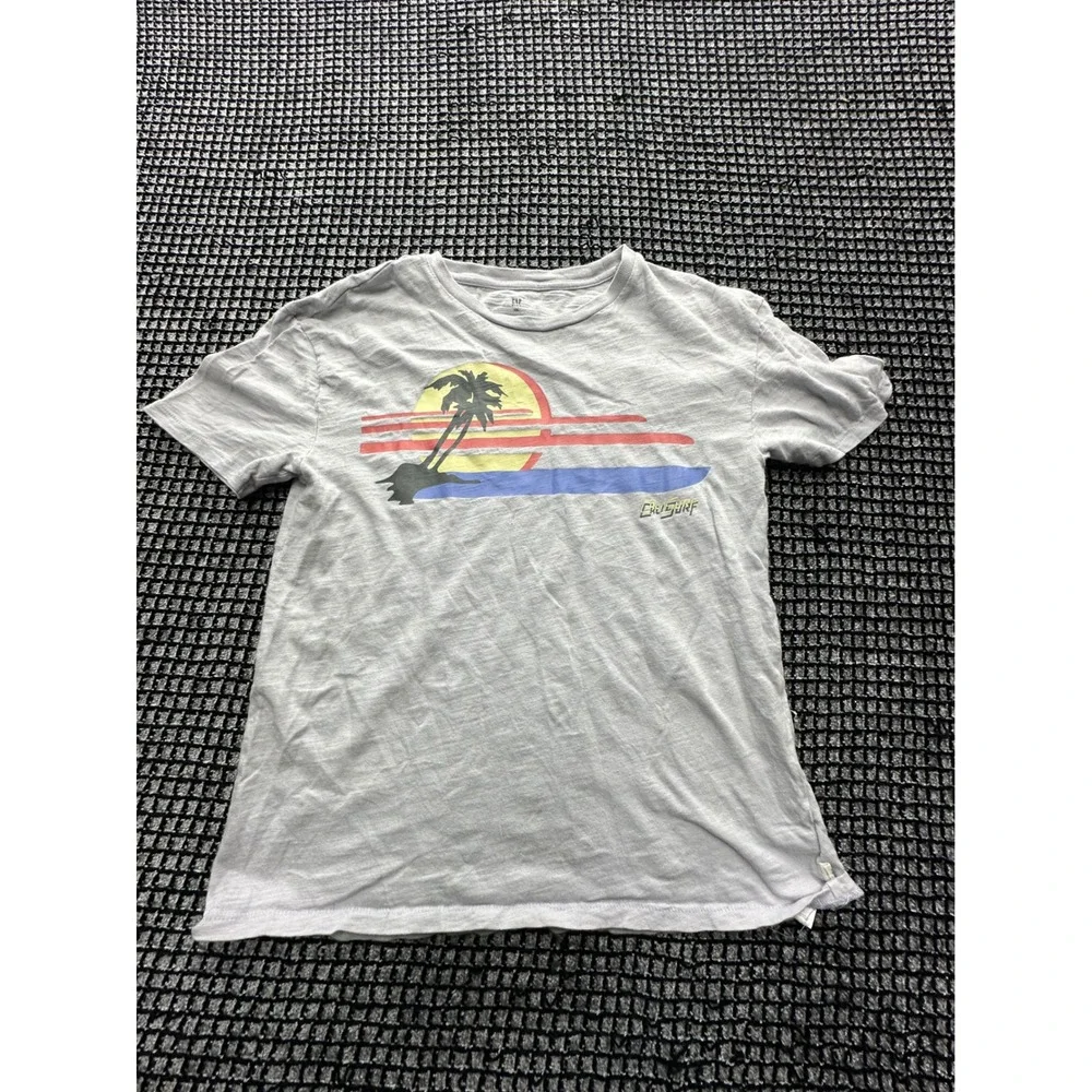 Gap Graphic T-Shirt Kids XXL Gray Cali Surf Palm Tree Sunset Tee